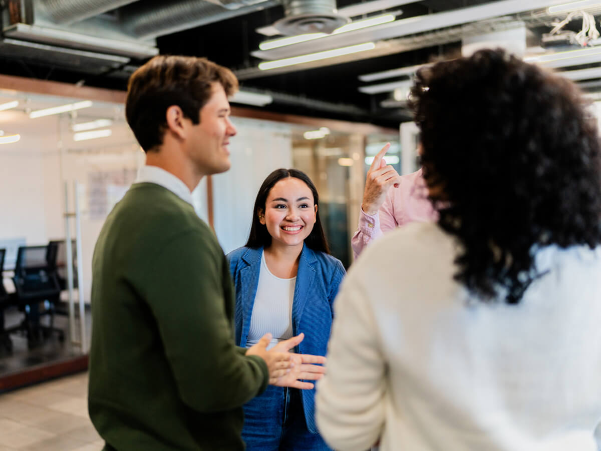 Group of interns in office